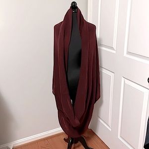 Large, Cranberry, knit Infinity scarf, OSFA